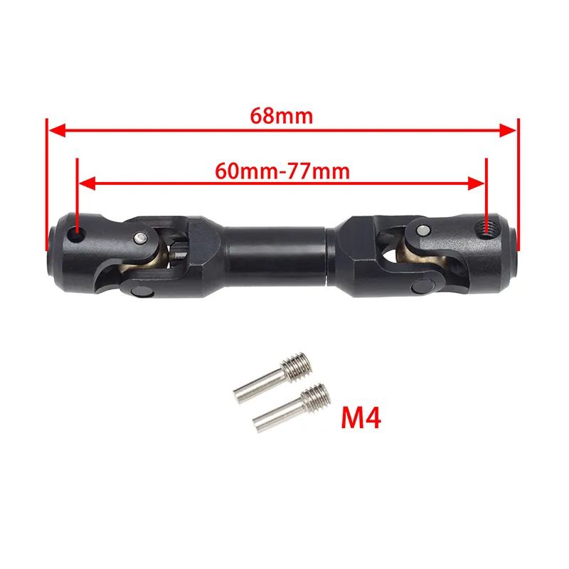 Power Hobby Universal Spline CVD Drive Shaft 60-77mm for Axial Wraith / SCX10
