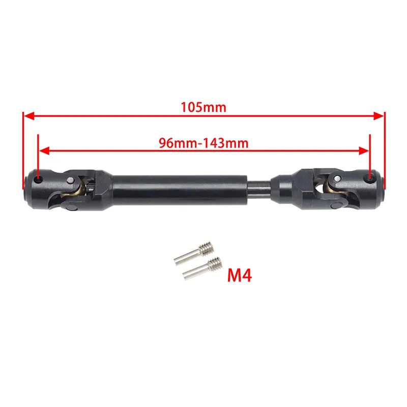 Power Hobby Universal Spline CVD Drive Shaft 96-143mm for TRX-4 / Wraith / SCX10