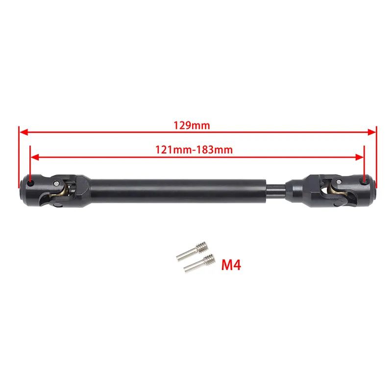 Power Hobby Universal Spline CVD Drive Shaft 121-183mm for Axial Wraith / SCX10