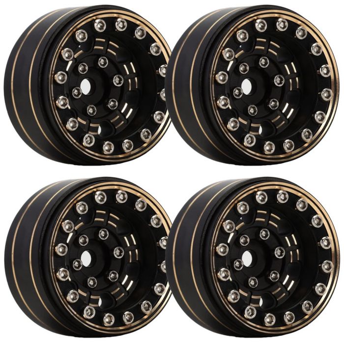 Power Hobby 1.0 inch Z1 Brass Beadlock Crawler Wheels for 1/24 Axial SCX24