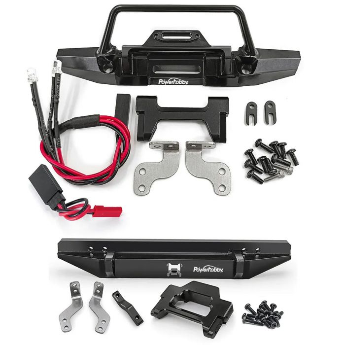 Power Hobby Front and Rear Bumpers with LED Lights for Traxxas TRX-4M