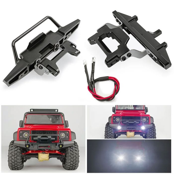 Power Hobby Front and Rear Bumpers with LED Lights for Traxxas TRX-4M