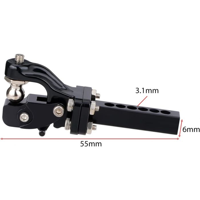 Power Hobby Rescue Tow Trailer Hook Hitch in Black for 1/10 Scale Crawlers