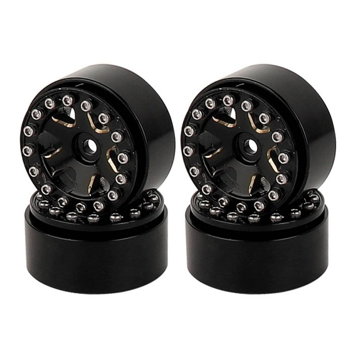 Power Hobby 1.0 inch Z2 Brass Beadlock Crawler Wheels for 1/24 Axial SCX24 Jeep