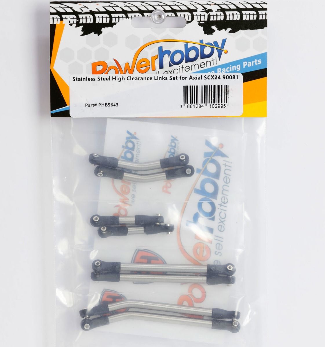 Power Hobby 8-Piece Stainless Steel High Clearance Suspension Links Set for Axial SCX24