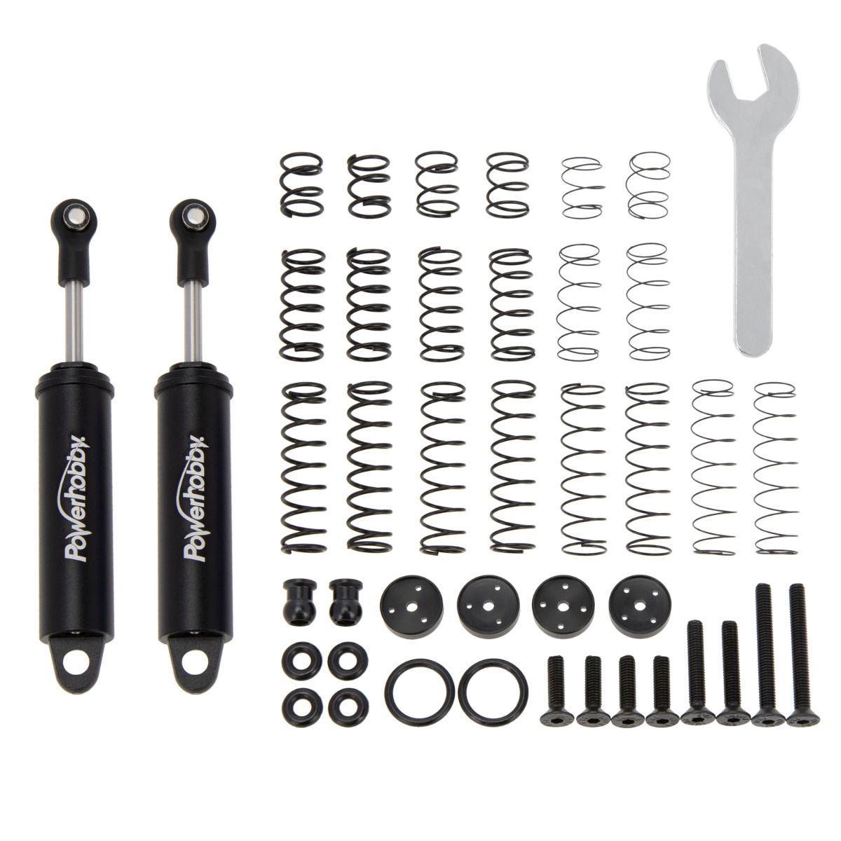 Power Hobby 90mm Promatics Two-Stage Internal Spring Shocks (Black) for 1/10 Crawlers