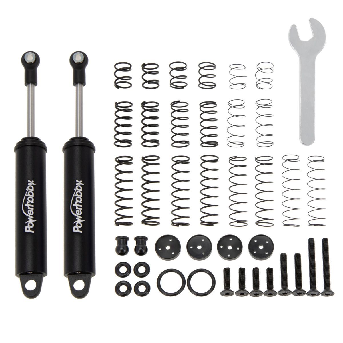 Power Hobby 110mm Promatics Two-Stage Internal Spring Shocks (Black) for 1/10 Crawlers