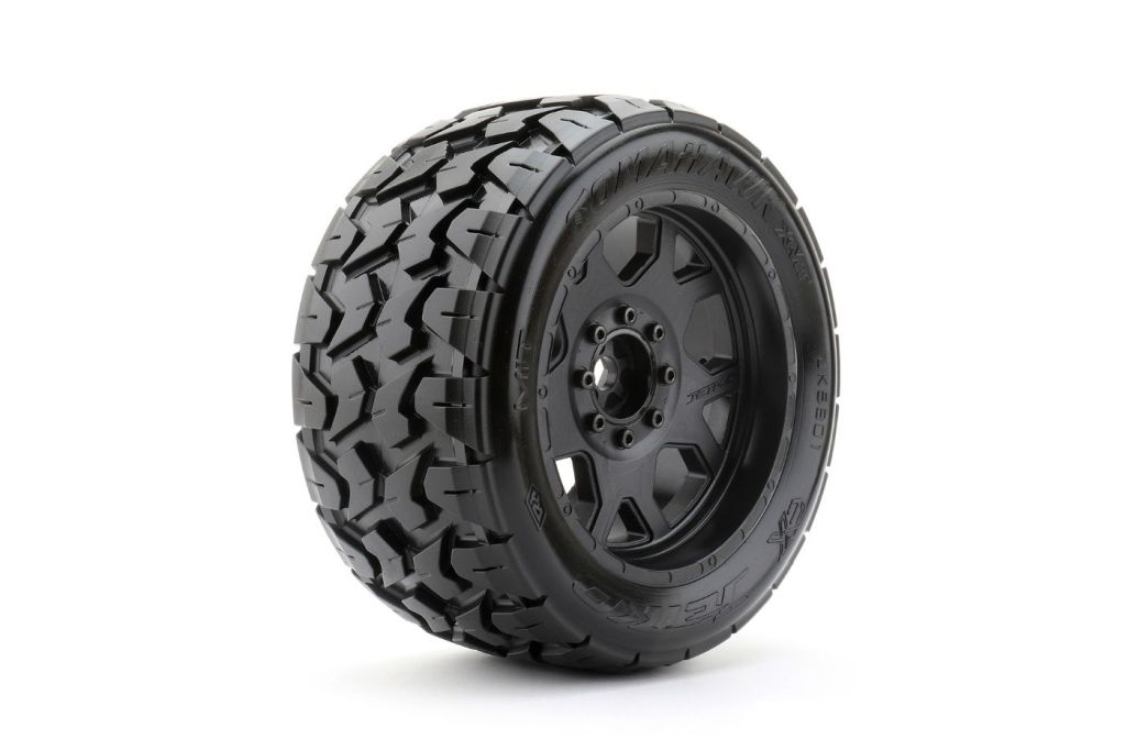 Power Hobby 1/5 Tomahawk Belted Pre-Mounted Tire Set 2-Pack 24mm Hex for Traxxas X-Maxx and Arrma Kraton 8S