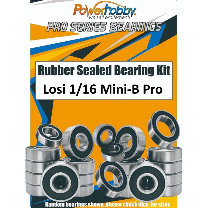 Power Hobby Rubber Sealed Bearing Kit for Losi Mini-B Pro 2WD