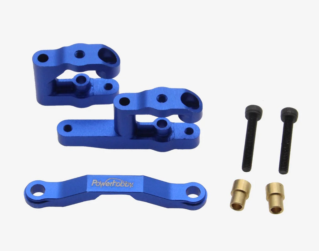 Power Hobby Aluminum Steering Set, Blue, for Arrma Grom 6566BLUE