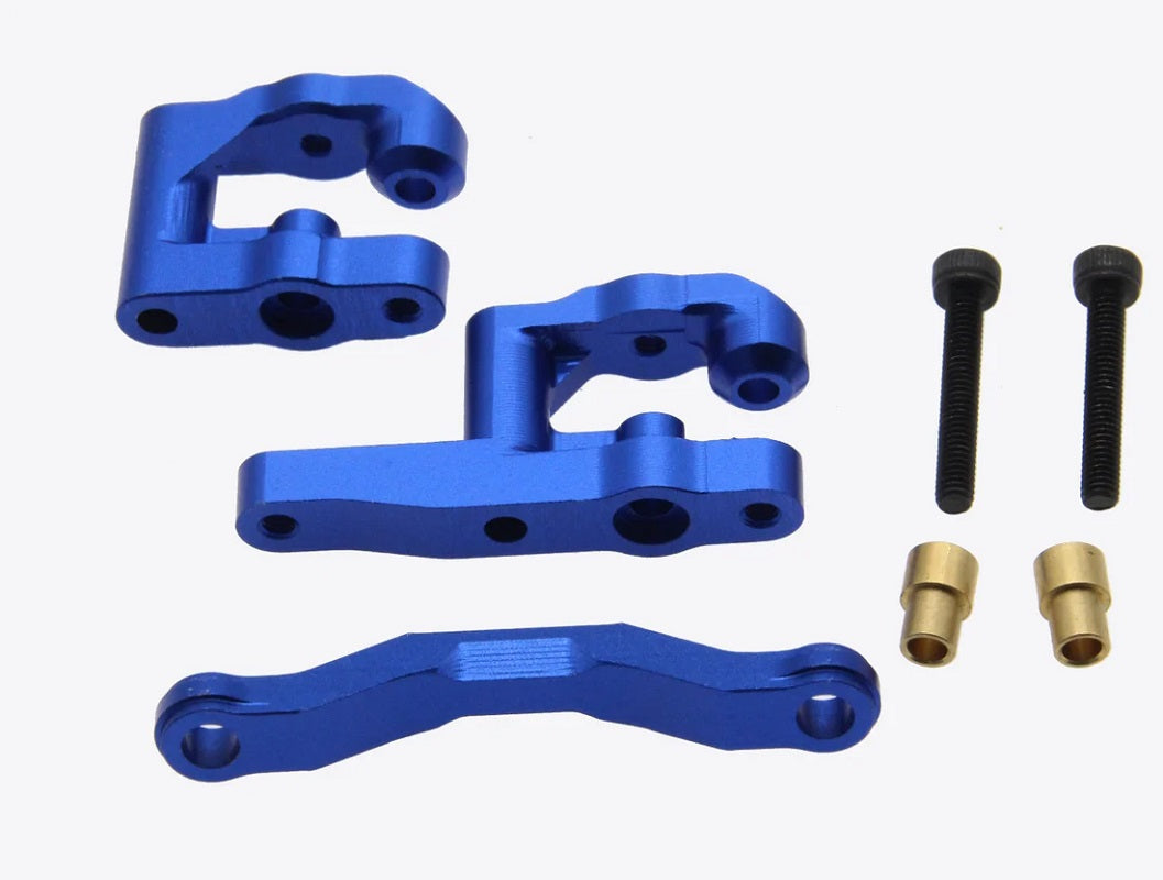 Power Hobby Aluminum Steering Set, Blue, for Arrma Grom 6566BLUE