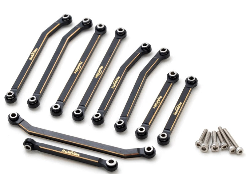 Power Hobby Brass High-Clearance 4-Link Suspension Set with Steering Link Upgrade for Redcat Ascent-18