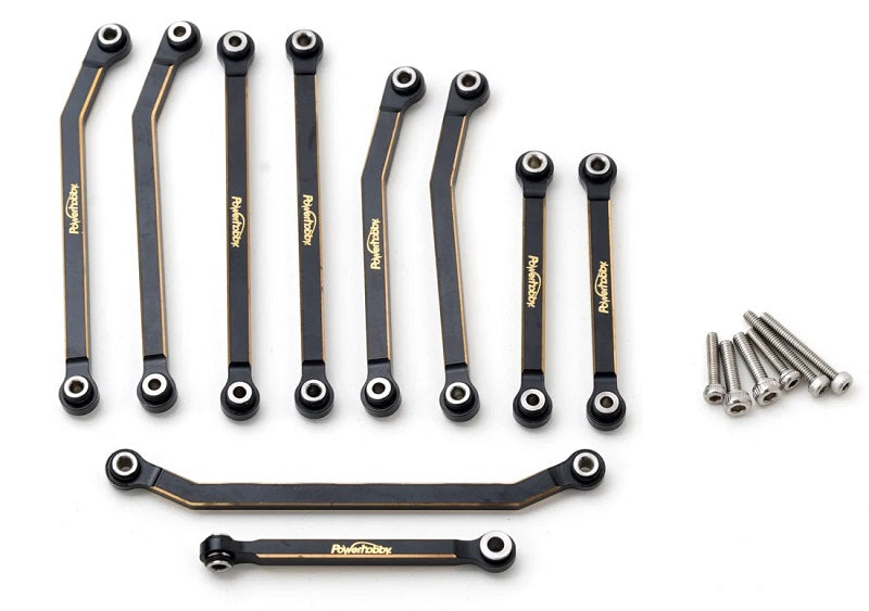 Power Hobby Brass High-Clearance 4-Link Suspension Set with Steering Link Upgrade for Redcat Ascent-18