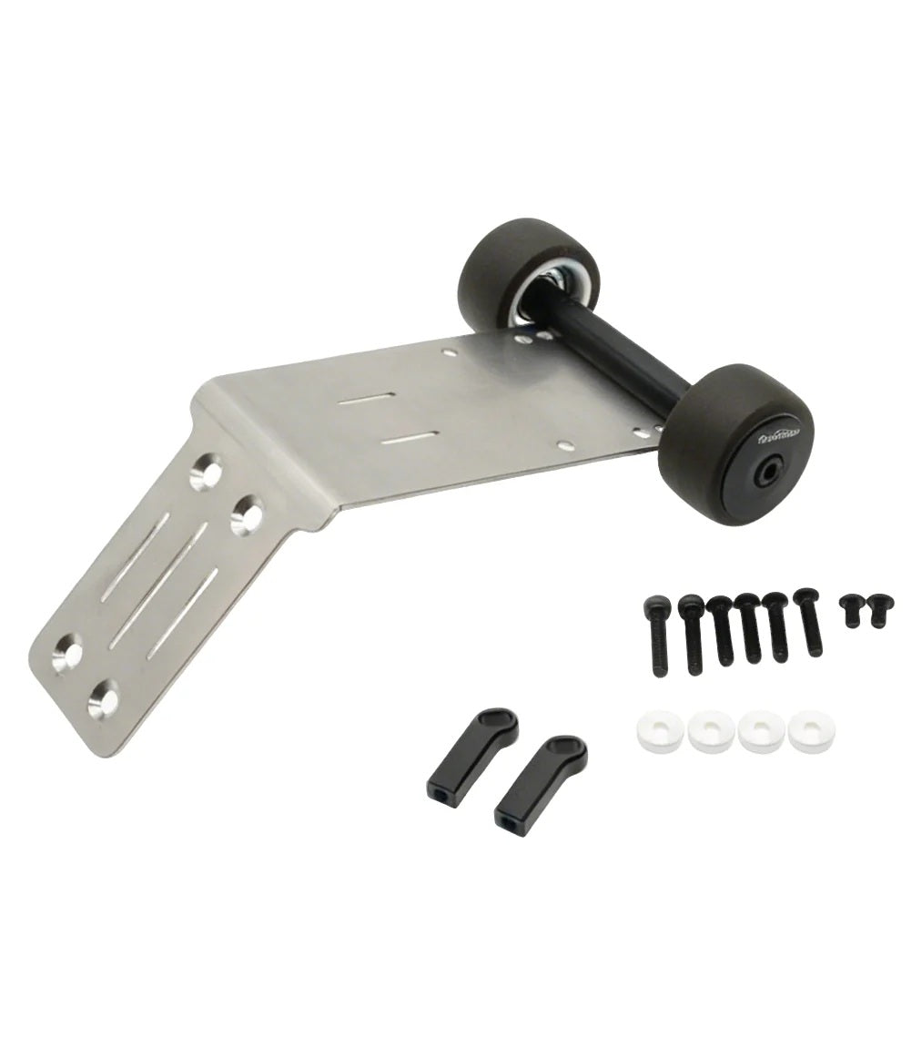 Power Hobby HD Stainless Steel Rear Skid Plate Bearing Wheelie Bar RC Upgrade Part