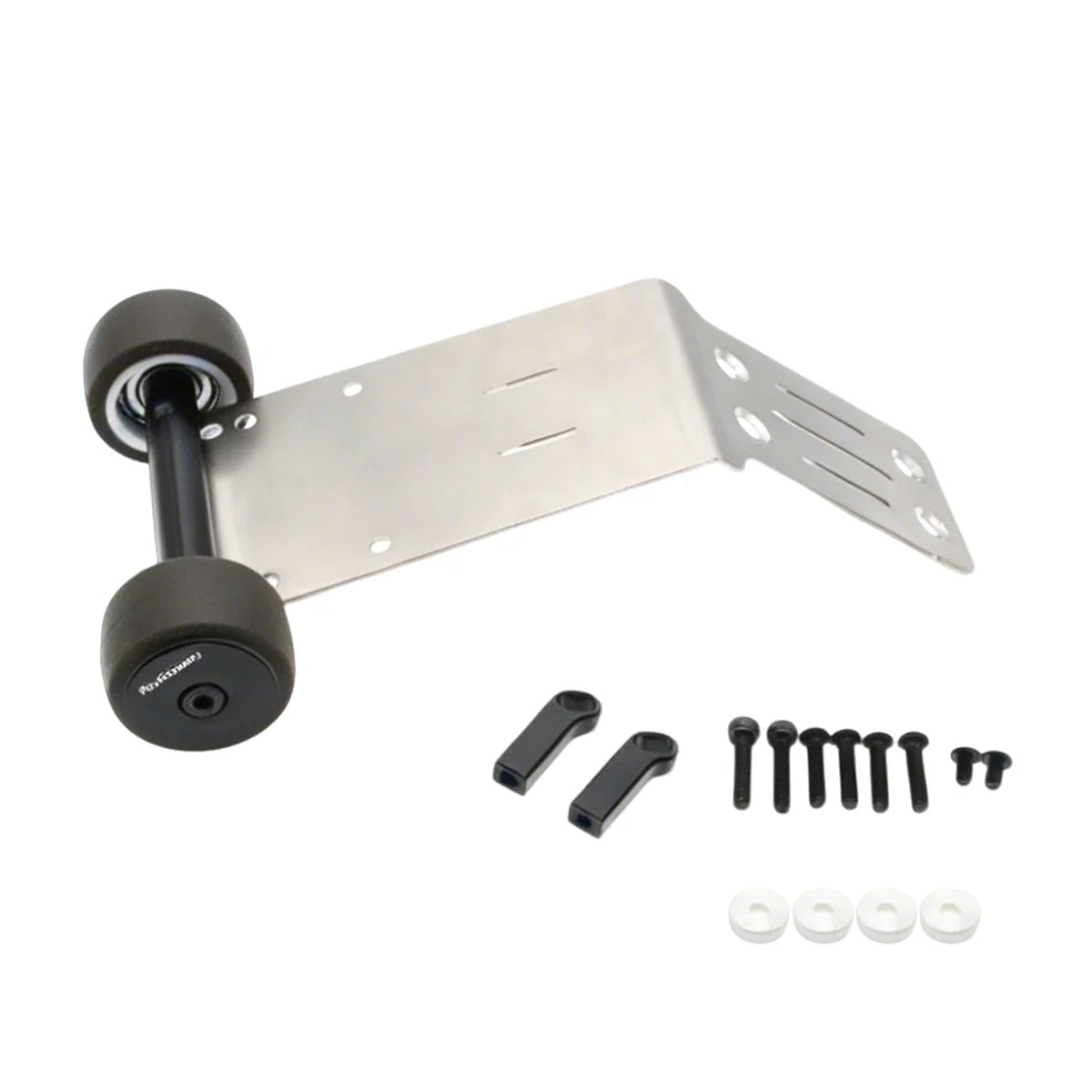 Power Hobby HD Stainless Steel Rear Skid Plate Bearing Wheelie Bar RC Upgrade Part
