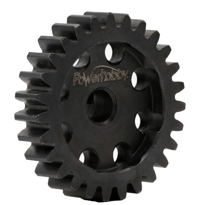 Powerhobby Hardened Steel 24T Mod1 Pinion Gear with 5mm Bore & 2 Grub Screws
