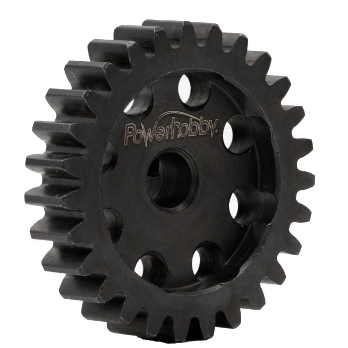 Powerhobby Hardened Steel 25T Mod1 Pinion Gear with 8mm Bore & 2 Grub Screws