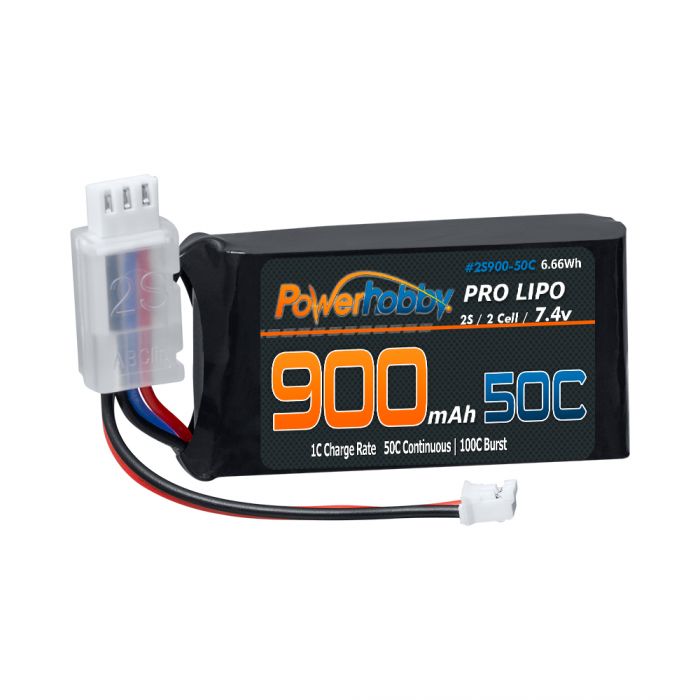 Power Hobby 2S 7.4V 900mAh 50C LiPo Battery Upgrade for Axial SCX24