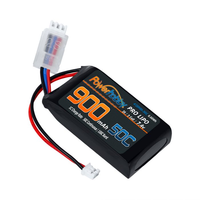 Power Hobby 2S 7.4V 900mAh 50C LiPo Battery Upgrade for Axial SCX24