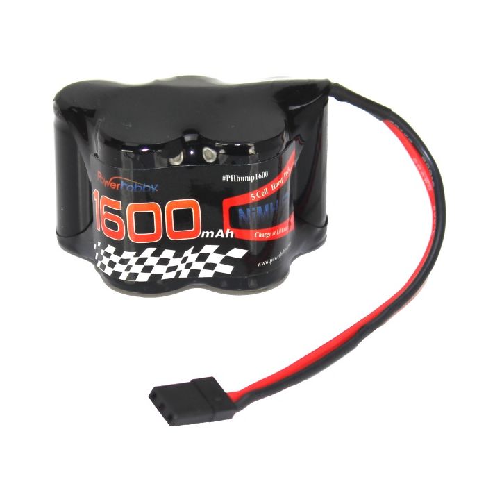 Power Hobby 6.0V 1600mAh NiMH Hump Receiver Battery Pack with Hitec Connector