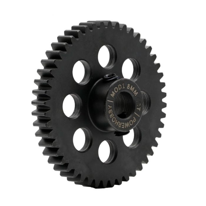Powerhobby Hardened Steel 50T Mod1 Pinion Gear with 8mm Bore & 2 Grub Screws