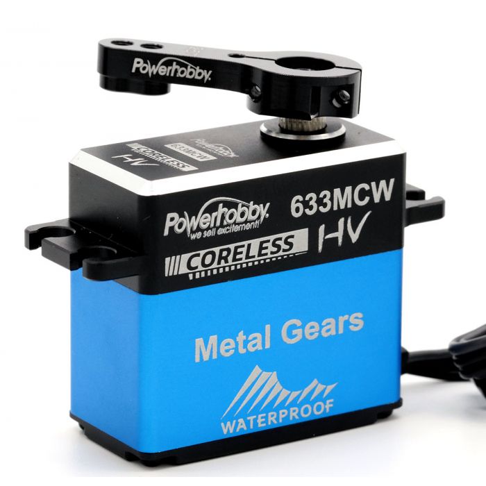 Power Hobby 633MCW High-Voltage Waterproof Coreless Steel-Gear Servo — 445 oz @ 8.4V