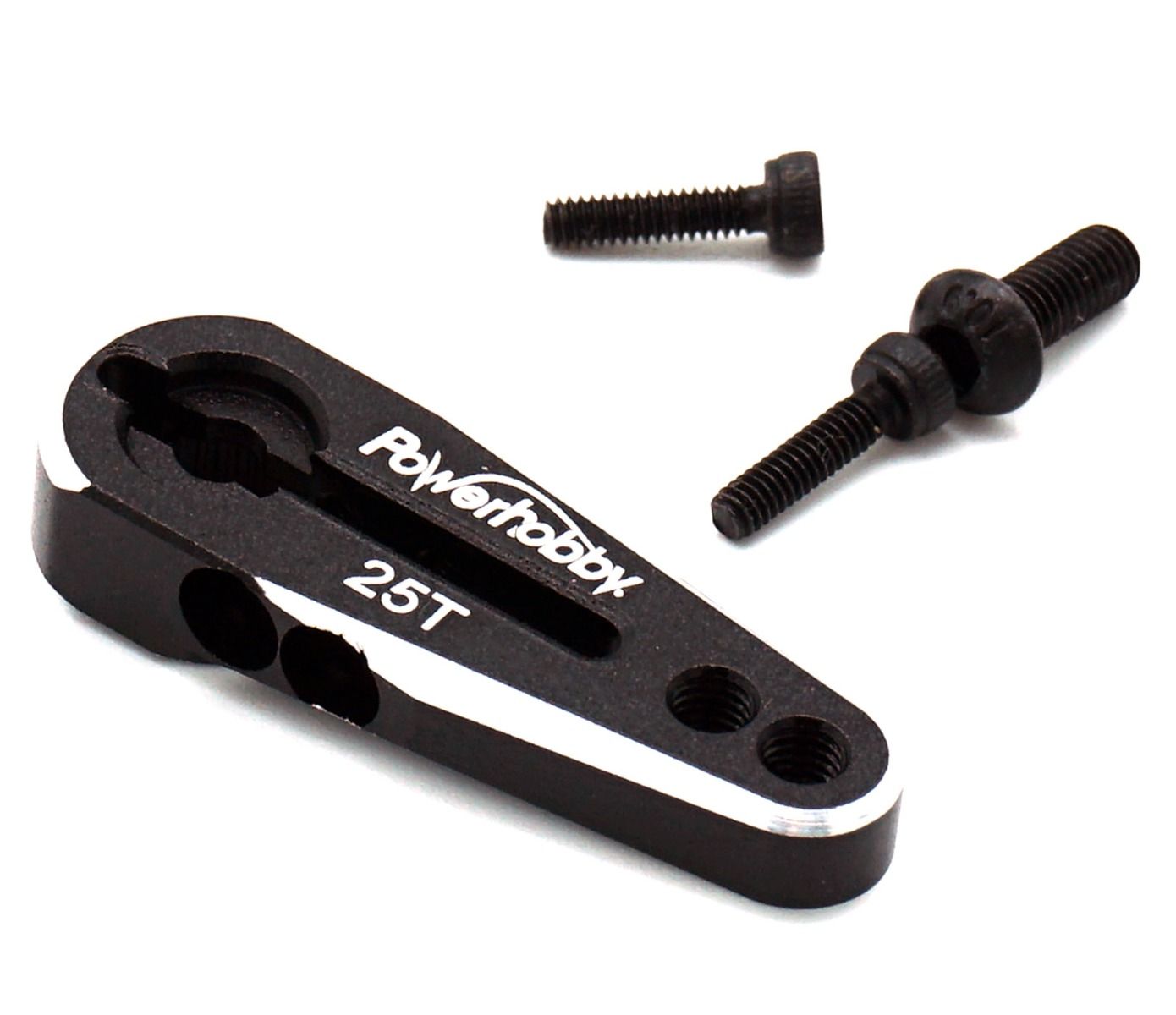 Powerhobby 25T Aluminum Clamping Servo Horn Black — Slip-Free Steering Upgrade