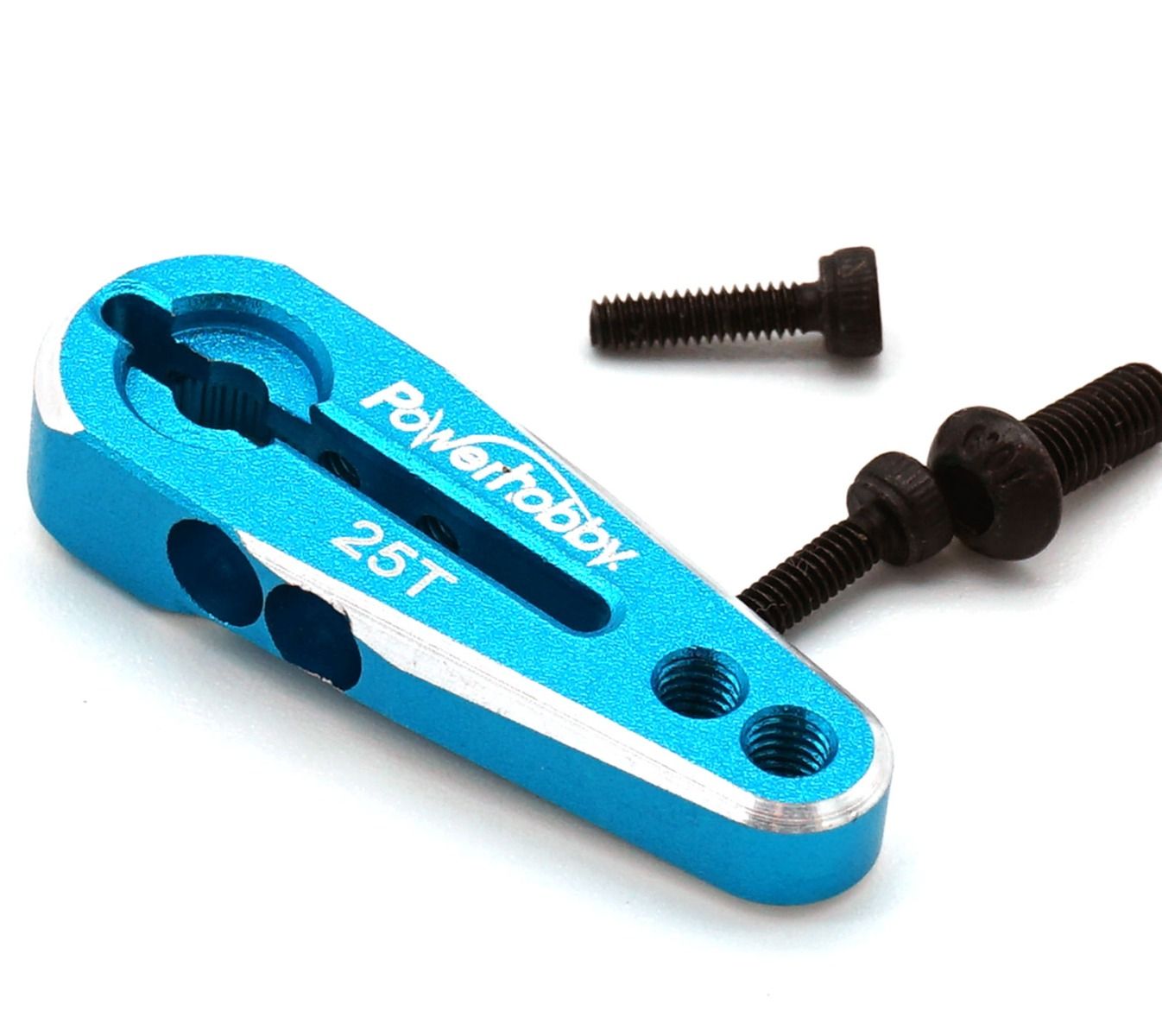 Powerhobby 25T Aluminum Clamping Servo Horn Blue — Slip-Free Steering Upgrade