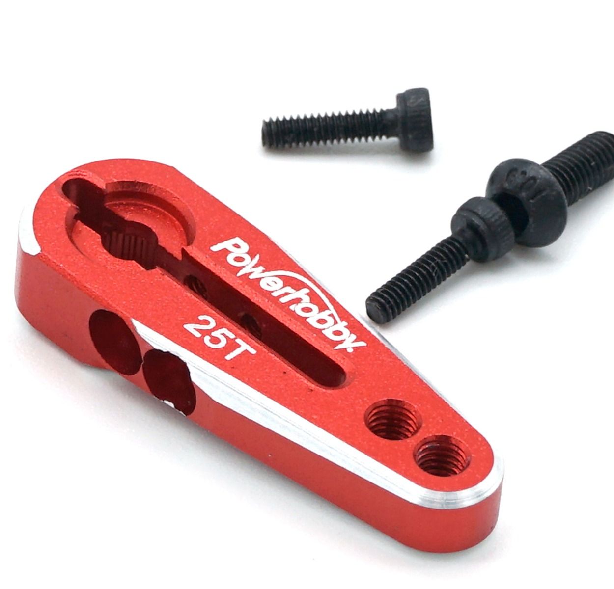 Powerhobby 25T Aluminum Clamping Servo Horn Red — Slip-Free Steering Upgrade
