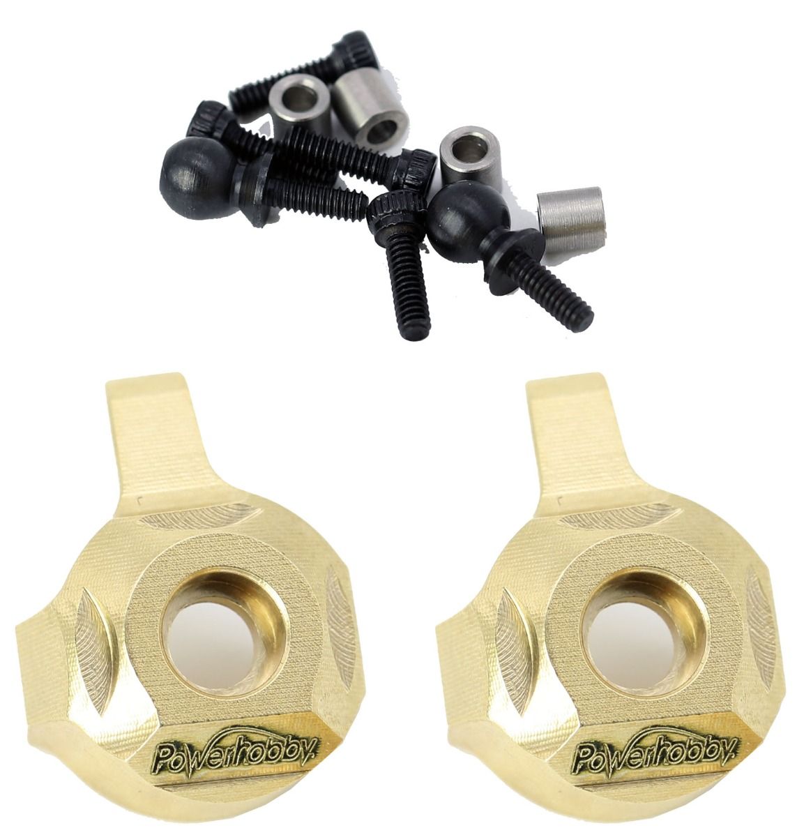 Powerhobby Brass Front Steering Knuckles for Axial SCX24 (Pair)