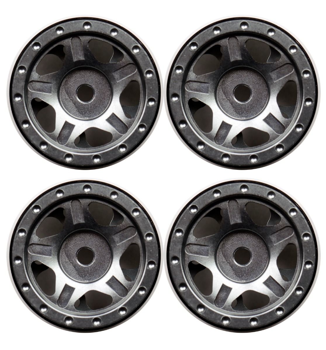 Powerhobby 1.0 Axial SCX24 C10 Jeep Aluminum Beadlock Wheels Gray