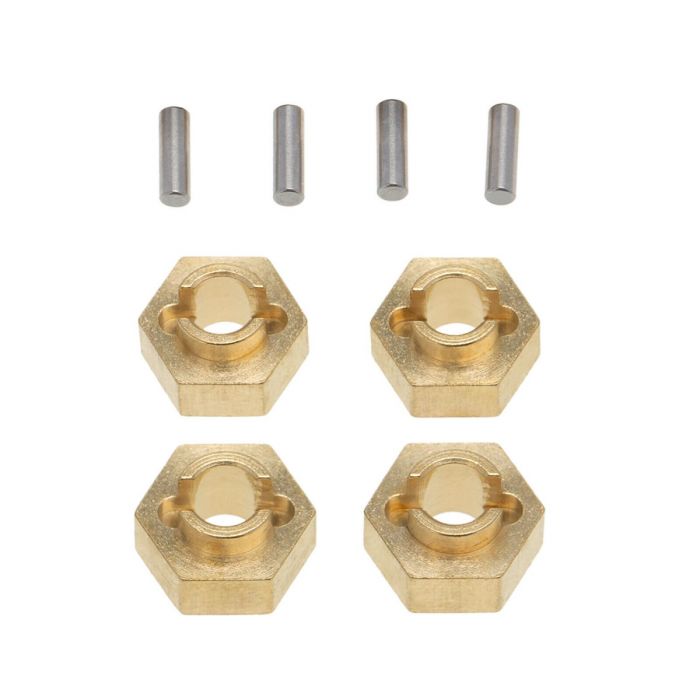 Powerhobby Brass 7mm Wheel Hex Hubs (Set of 4) for Axial SCX24 Jeep / C10 / Betty / Deadbolt