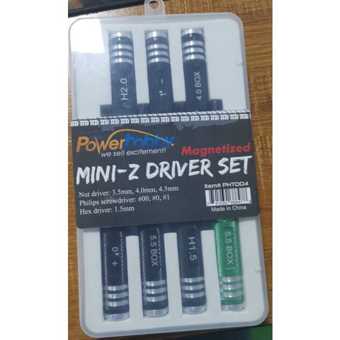 Powerhobby Magnetized Driver Tool Set for Kyosho Mini-Z — 7-Piece with Storage Case