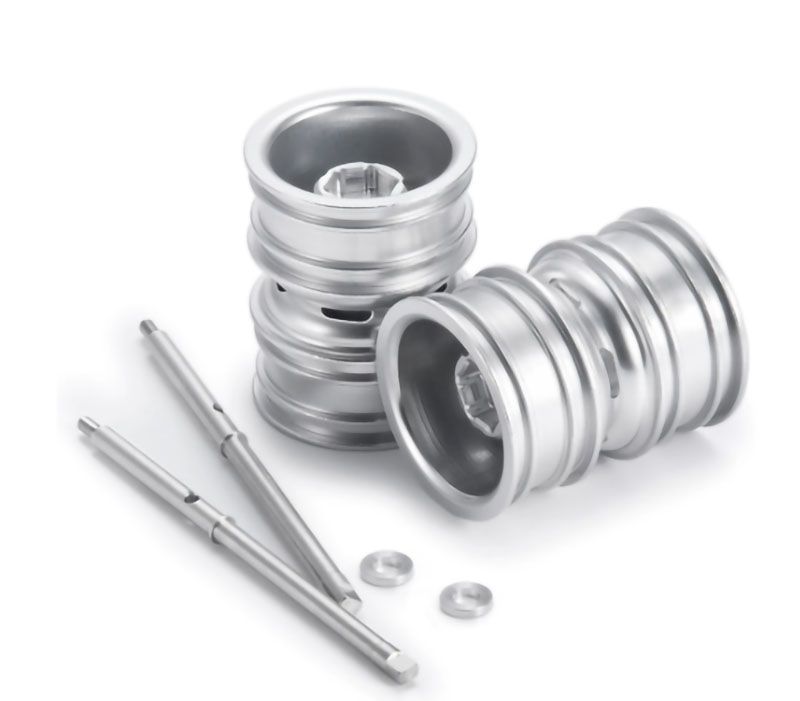 Power Hobby Aluminum Dually Wheels with Driver Shaft for 1/24 Axial SCX24