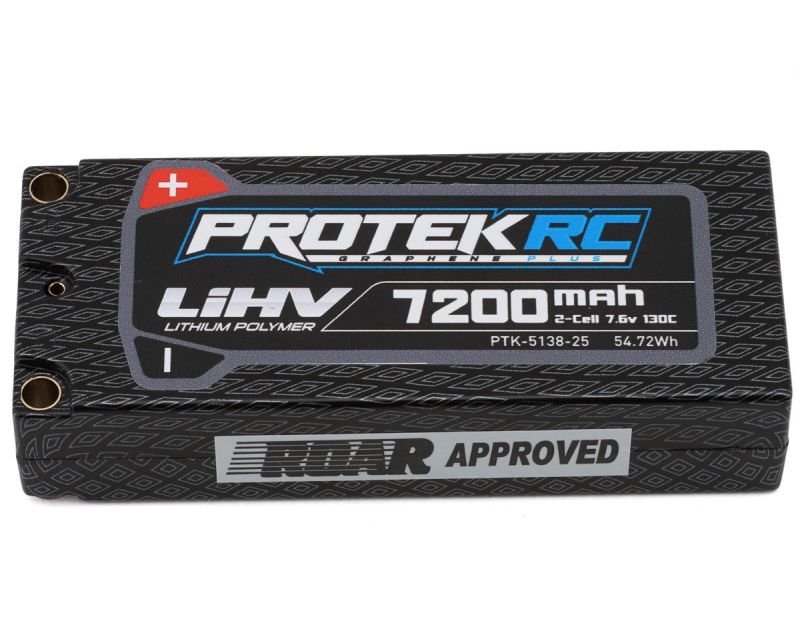 Protek R/C 2S 130C Low IR Si-Graphene+ HV Mid-Sized LiPo Battery (7.6V/7200mAh)