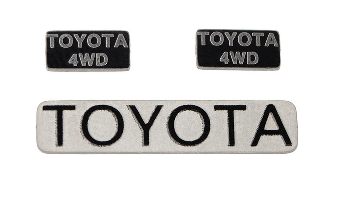 RC4WD Licensed Metal Emblems for 1985 Toyota Pickup and 1987 XtraCab Bodies