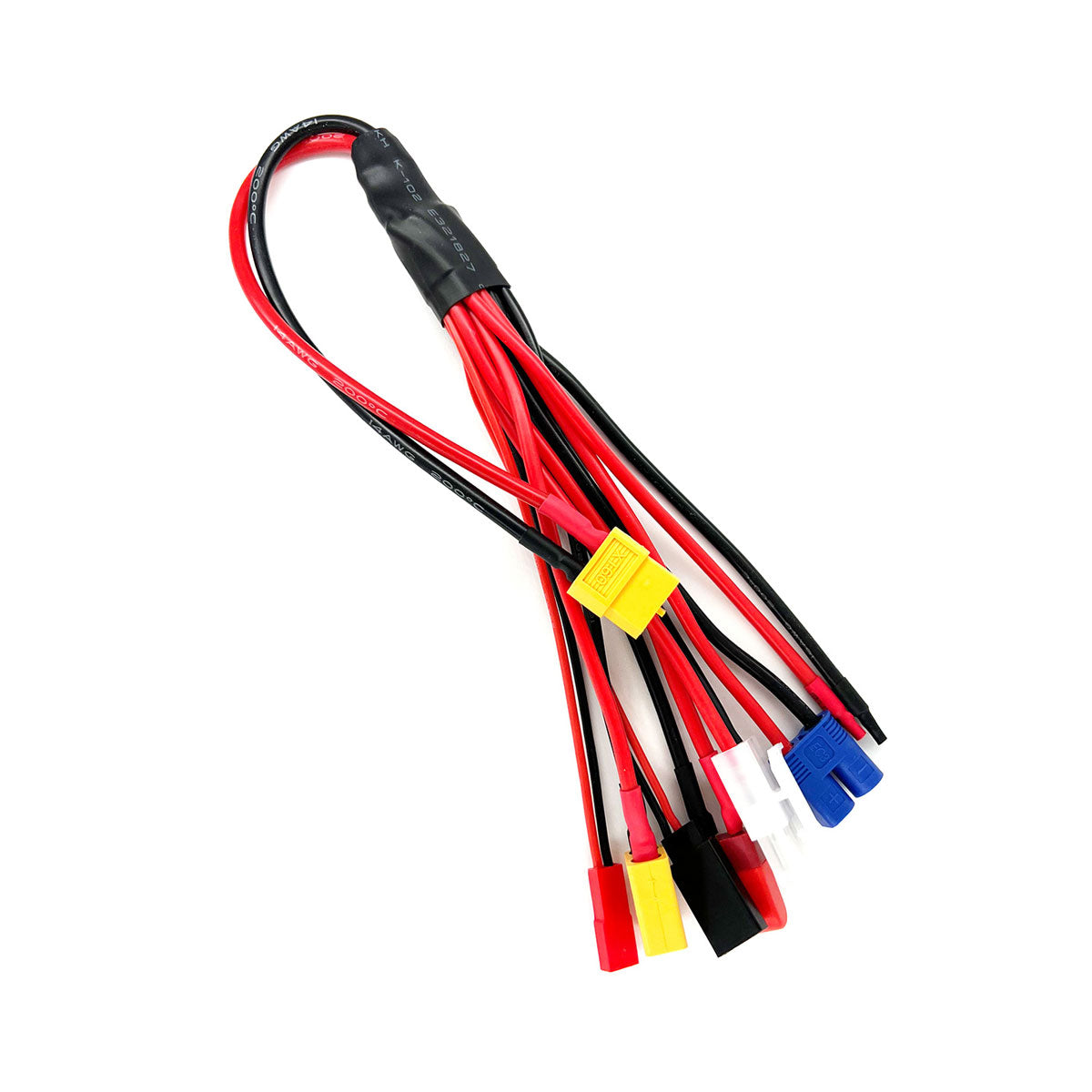 Racers Edge 7-Function Charge Adapter – Female XT60 to Tamiya / Deans / XT60 / JST / EC3 / RX / Bare Wire, 300mm