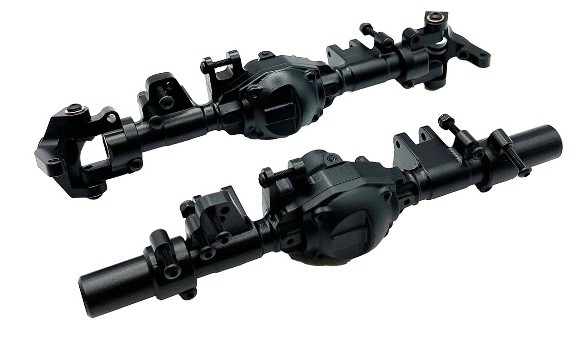 Racers Edge Black Aluminum Axle Housing Set Front & Rear CEN Ford F-450