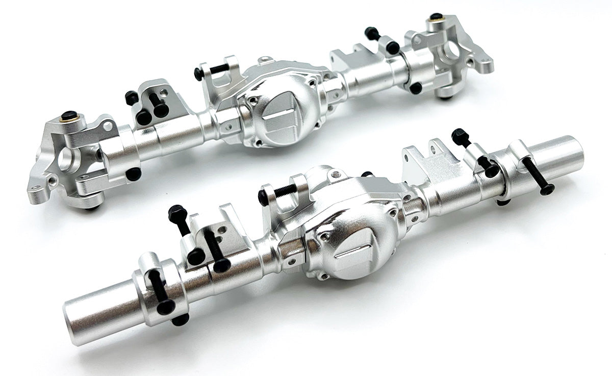 Racers Edge Silver Aluminum Axle Housing Set Front & Rear CEN Ford F-450