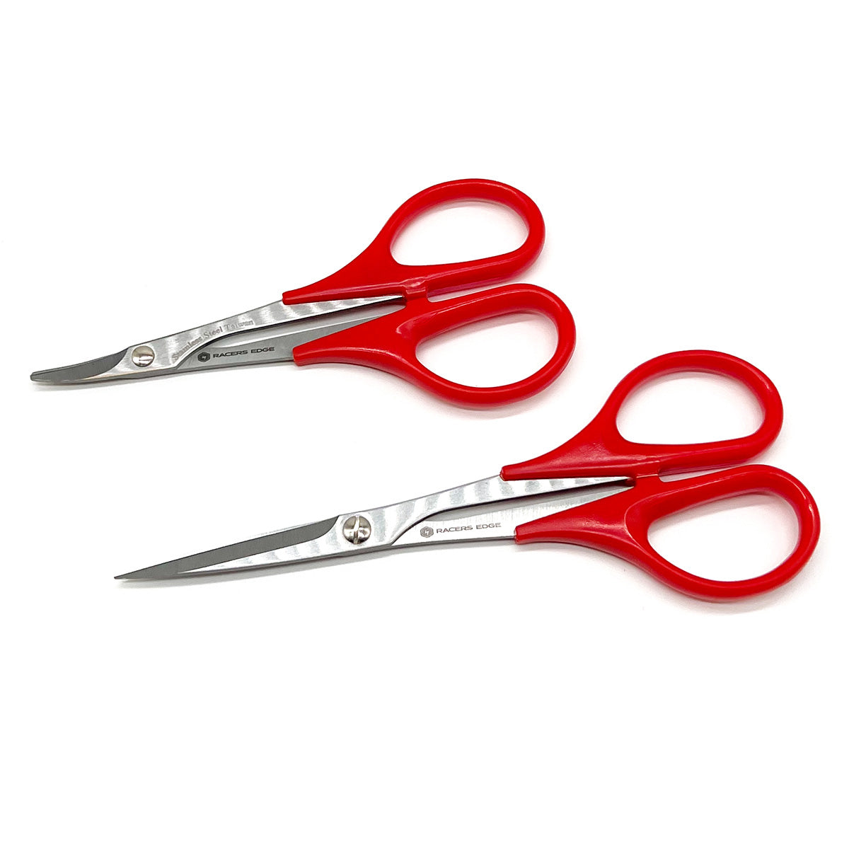 Racers Edge Curved & Straight Lexan Body Scissors Set – 2-Piece
