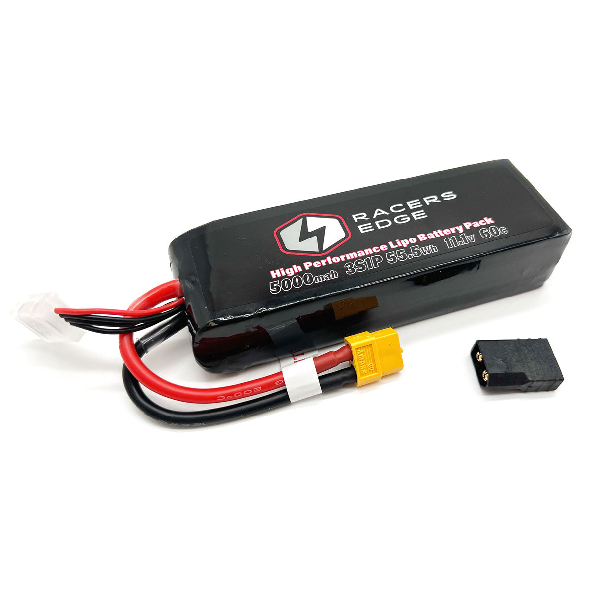 Racers Edge 5000mAh 3S 11.1V 60C Soft Pack LiPo Battery with XT60 Connector & TRX Adapter