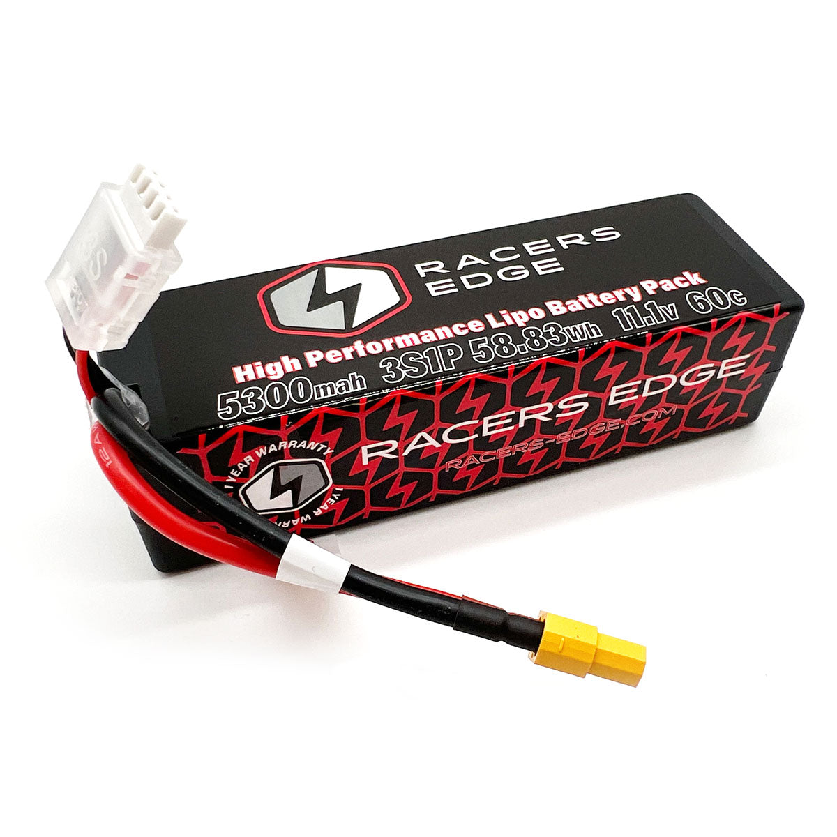 Racers Edge 5300mAh 3S 11.1V 60C Hard Case LiPo Battery with XT60 Connector & TRX Adapter