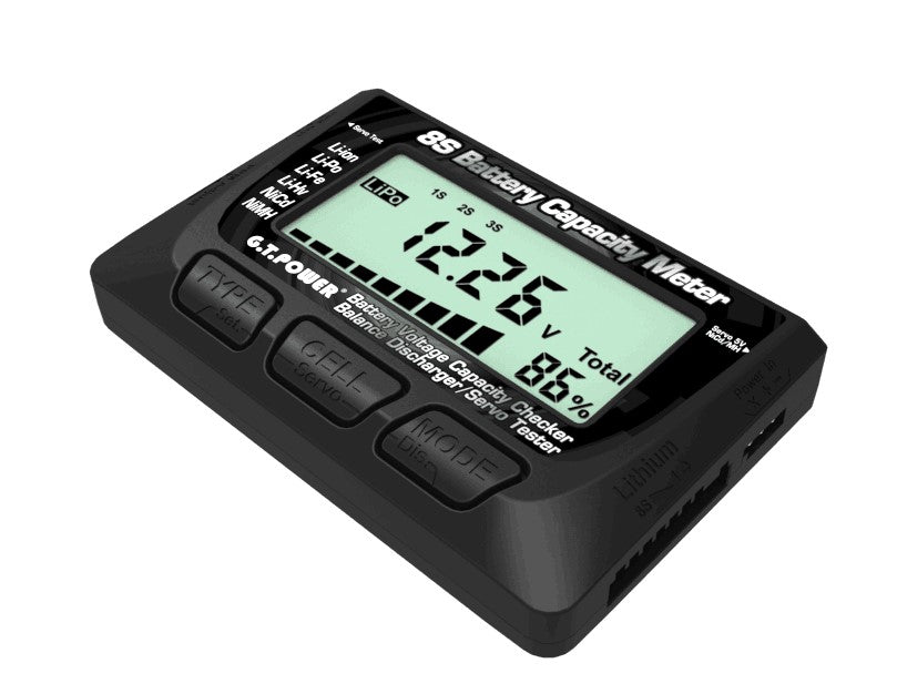 Racers Edge 1S–8S LiPo Battery Capacity Meter & Servo Tester