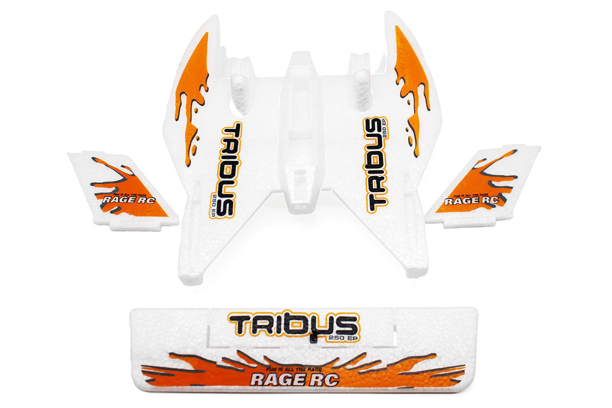 Rage R/C Tribus Replacement Foam Parts Set with Orange Decals – RC Airplane Part