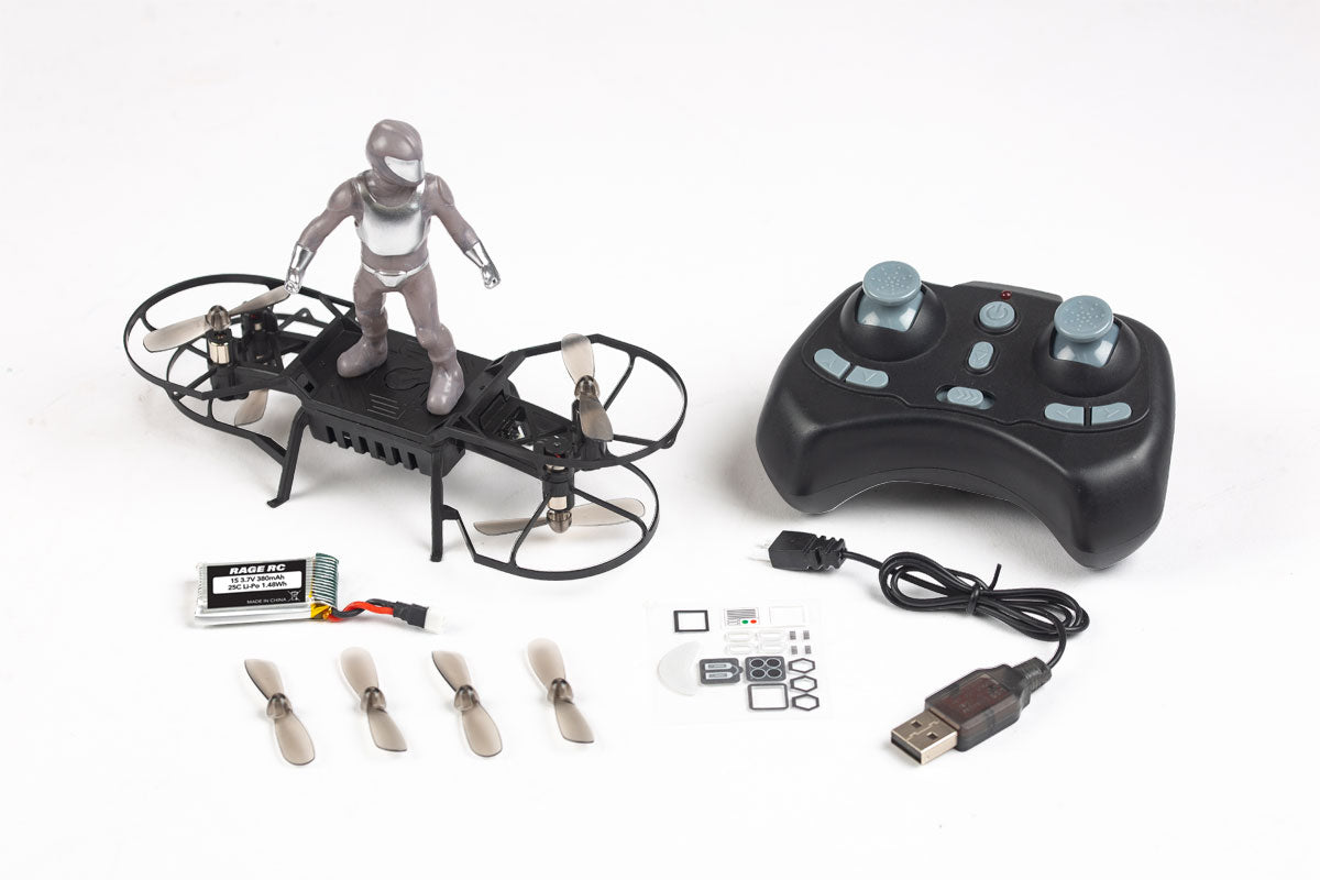 Rage R/C AeroBoard Robot RTF Micro Stunt RC Aircraft with Altitude Hold & 360° Flips