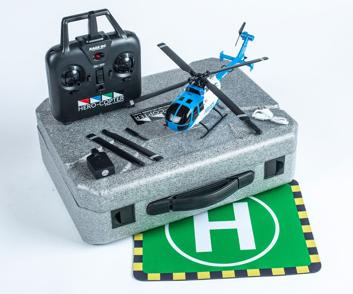 Rage R/C Hero-Copter 4-Blade RTF RC Helicopter - Police Edition