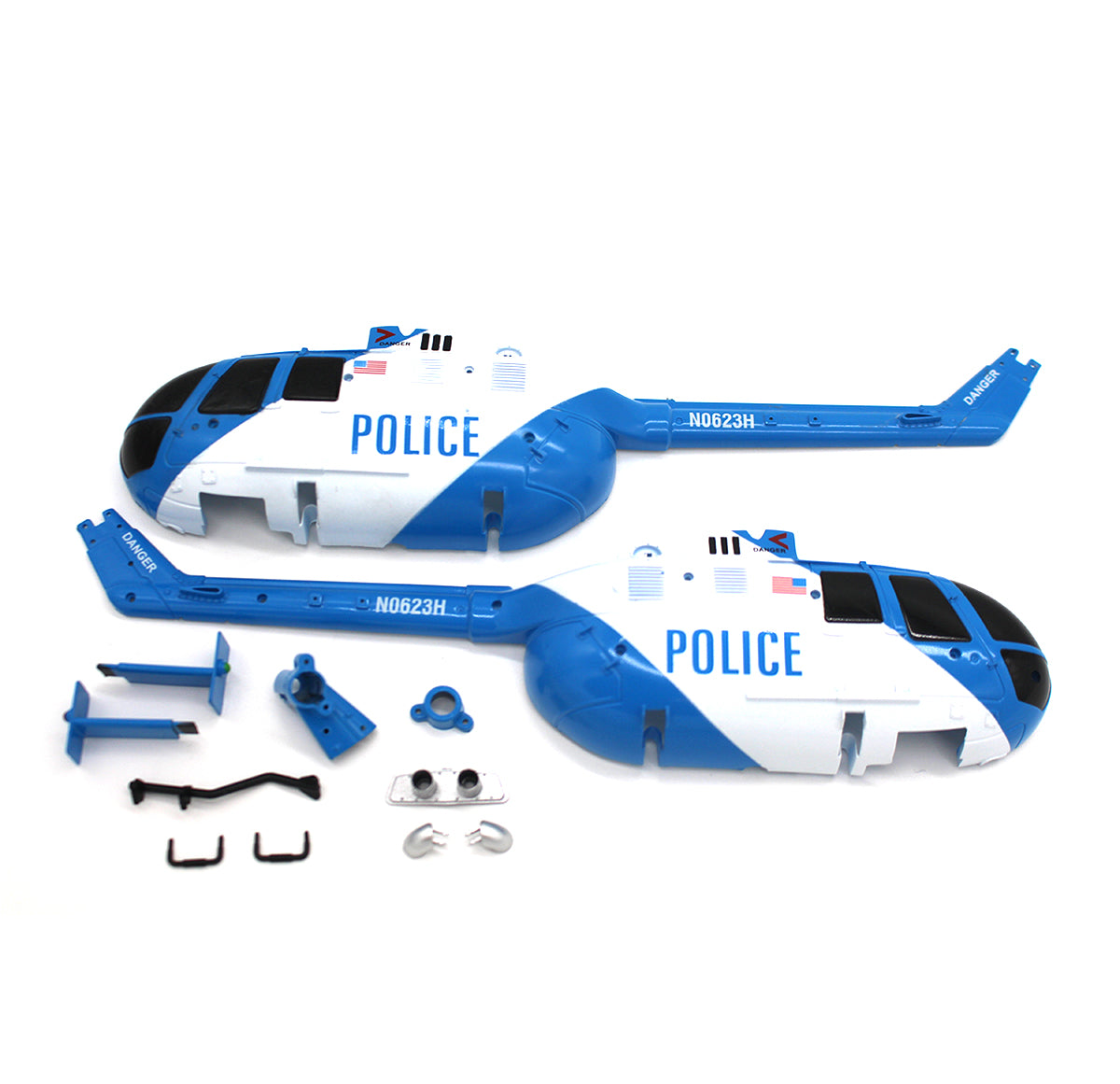 Rage R/C Canopy Set Replacement for Hero-Copter Police RC Helicopter