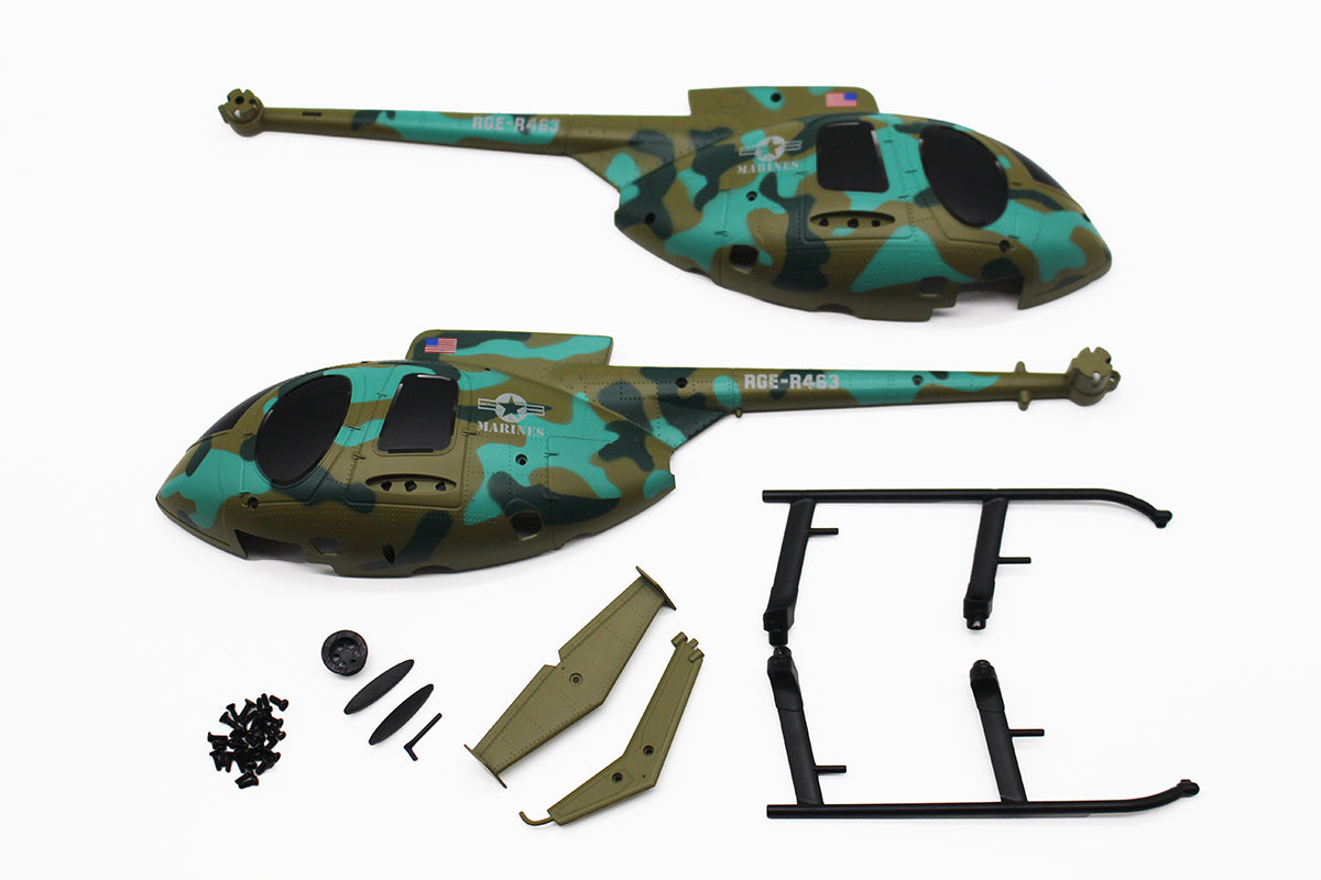 Rage R/C Hero-Copter Military Replacement Canopy Set – Marines – RC Helicopter Part