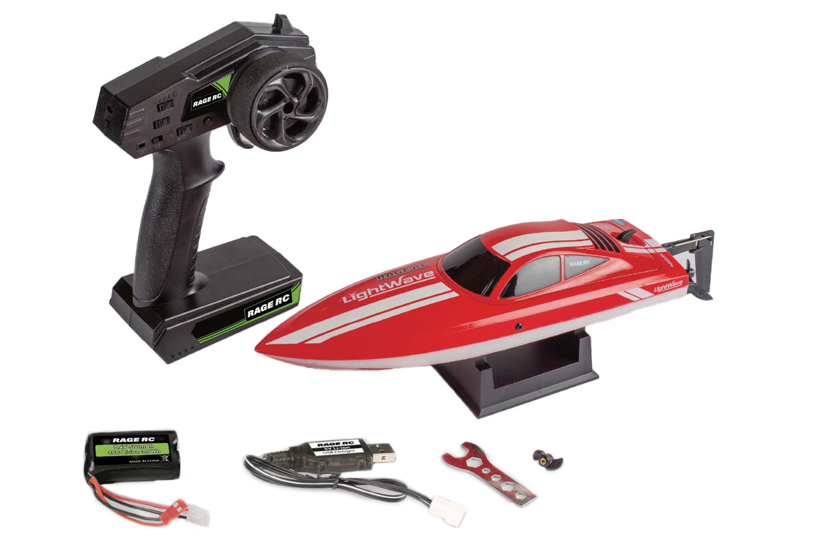 Rage R/C LightWave Electric Micro RTR RC Boat - Red