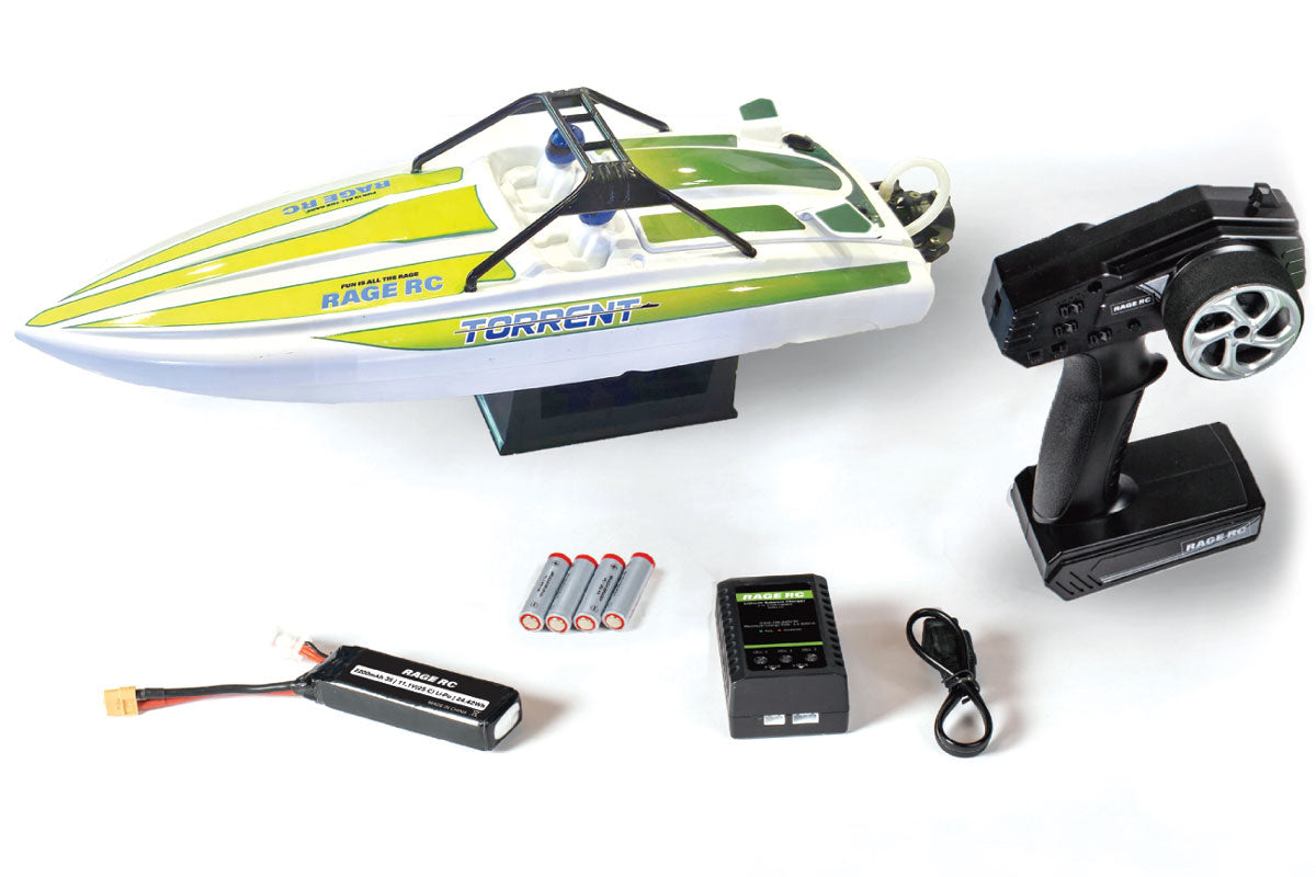 Rage R/C Torrent 450BL Brushless RTR Self-Righting Electric Jet Boat – Green